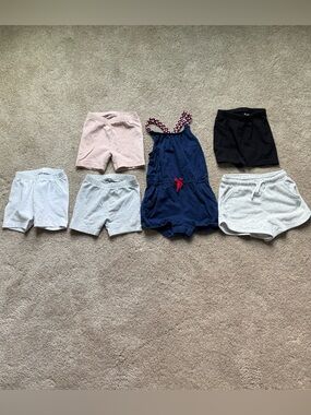 Toddler Girls Shorts and Navy Romper